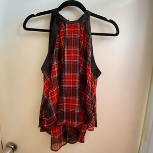 BCBG Plaid Blouse